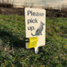 Dog Poop Sign With Bag Holder,No Pooping Dog Signs For Yard,No Pooping Dog Signs For Yard -GSLA
