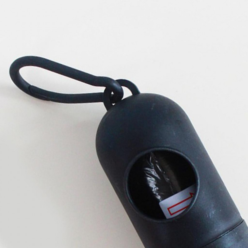 Plastic Dog Poo Bag Dispensers + Bags For Pet Waste Poop Black