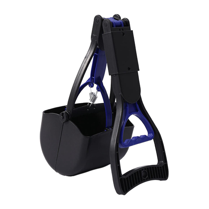 Foldable Dog Pooper Scooper For Large And Small Dogs Concrete Ground Surface Blue