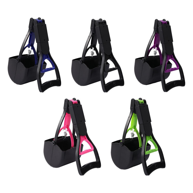 Foldable Dog Pooper Scooper For Large And Small Dogs Concrete Ground Surface Blue