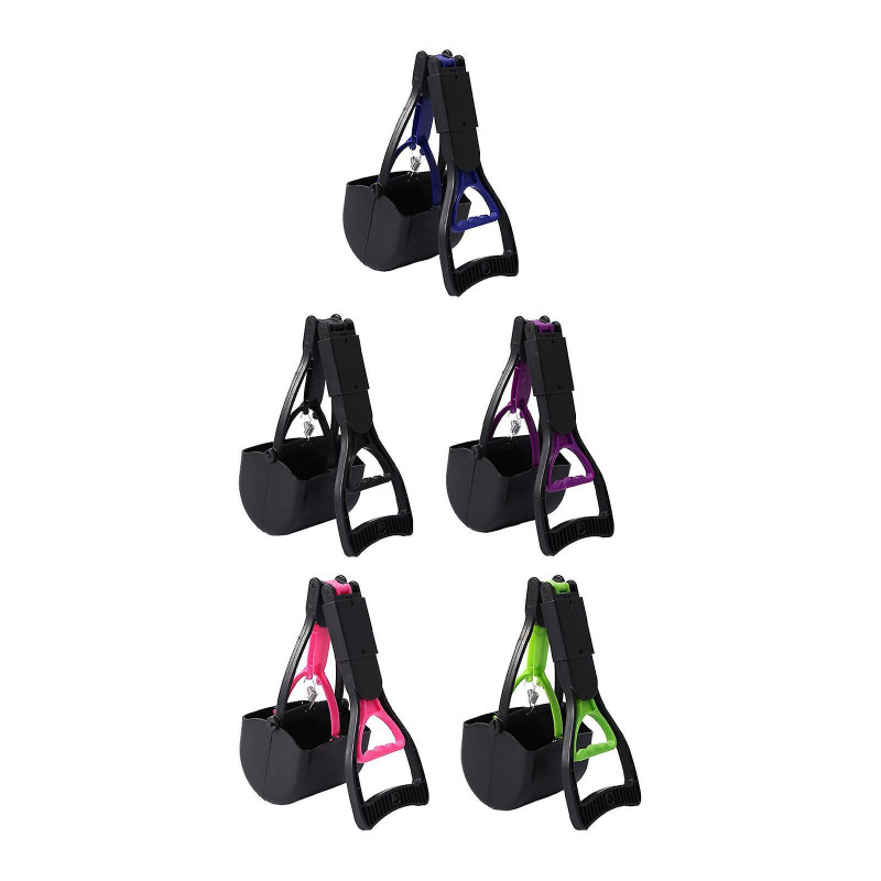 Foldable Dog Pooper Scooper For Large And Small Dogs Concrete Ground Surface Blue