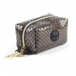 Poop Bag Holder Attaches To Dog Leash Snake Print Waste Bag Dispenser Light Pu