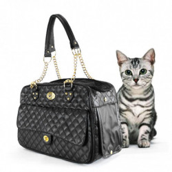 Confortable mode de luxe Porte-chiens Pu Cuir Voyage Transport Portable Sac à main Pliable pour Voyage en plein [...]