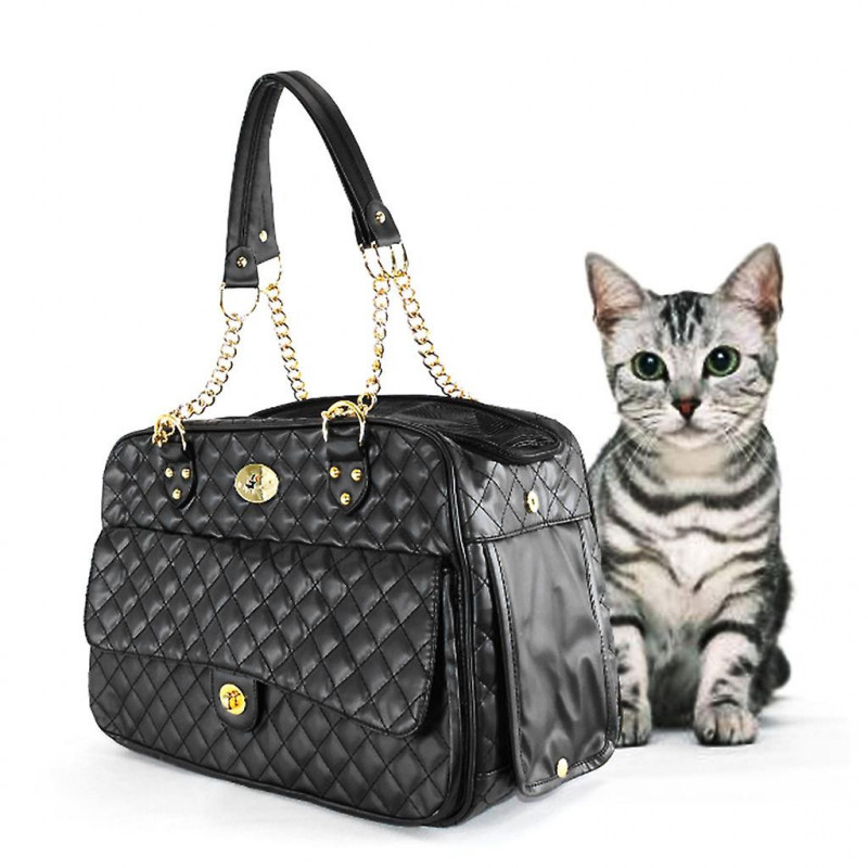 Confortable mode de luxe Porte-chiens Pu Cuir Voyage Transport Portable Sac à main Pliable pour Voyage en plein [...]