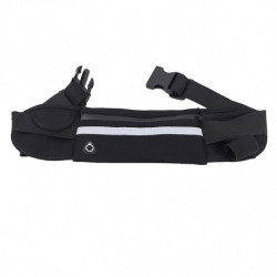 Sports Waist Bag Dog Leash Reflective Elastic Outdoor Pet Supplies Noir