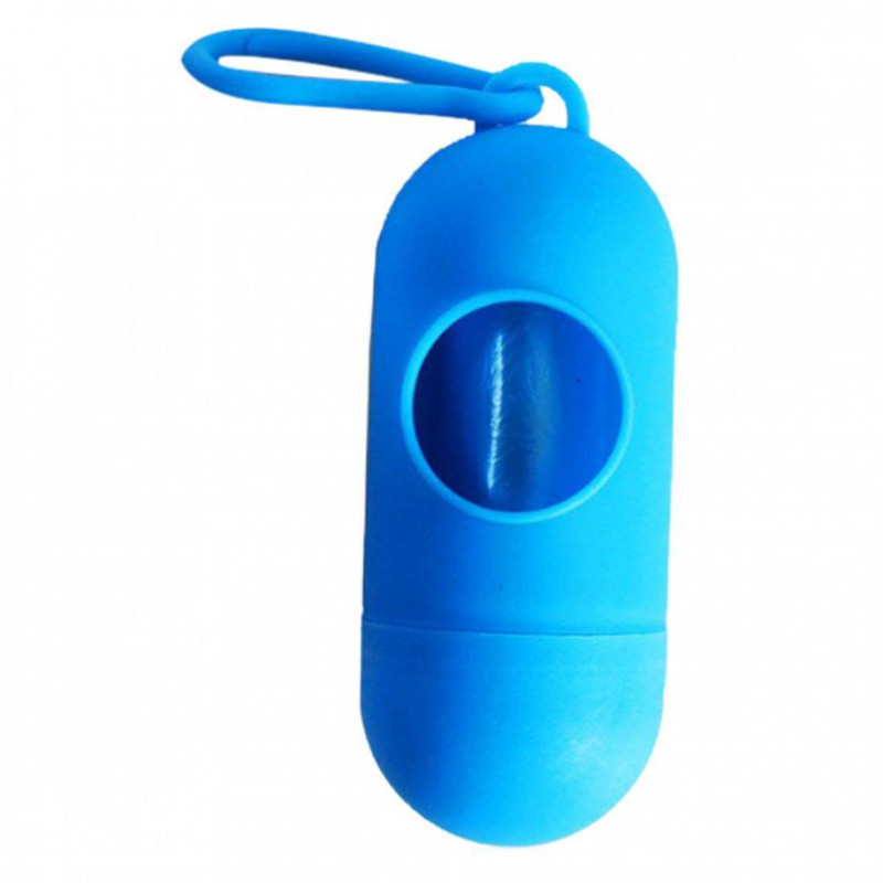 Plastic Dog Poo Bag Dispensers + Pet Waste Bags Blue