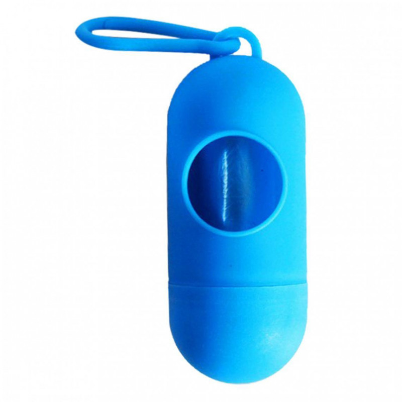 Plastic Dog Poo Bag Dispensers + Pet Waste Bags Blue
