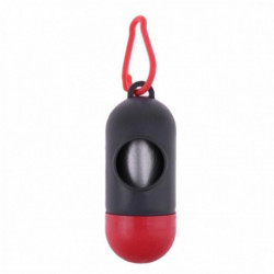Plastic Dog Bag Dispensers + Pet Waste Poop Bags Dark Gray Red