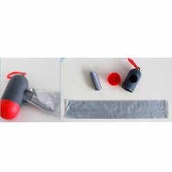 Plastic Dog Bag Dispensers + Pet Waste Poop Bags Dark Gray Red