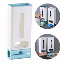 Kitchen Bag Holder Dispenser Grocery Bag Storage Box Organizer Blue