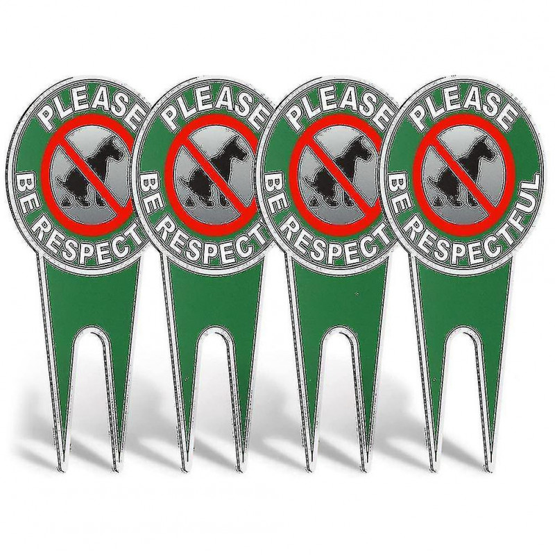 Newway 4 Pieces No Poop Dog Signs Be Respectful No Pooping Dog Lawn Signs No Dog Poop Yard Signs