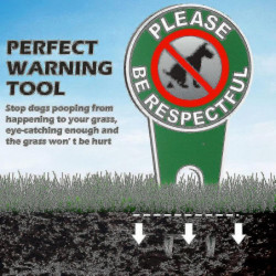Newway 4 Pieces No Poop Dog Signs Be Respectful No Pooping Dog Lawn Signs No Dog Poop Yard Signs