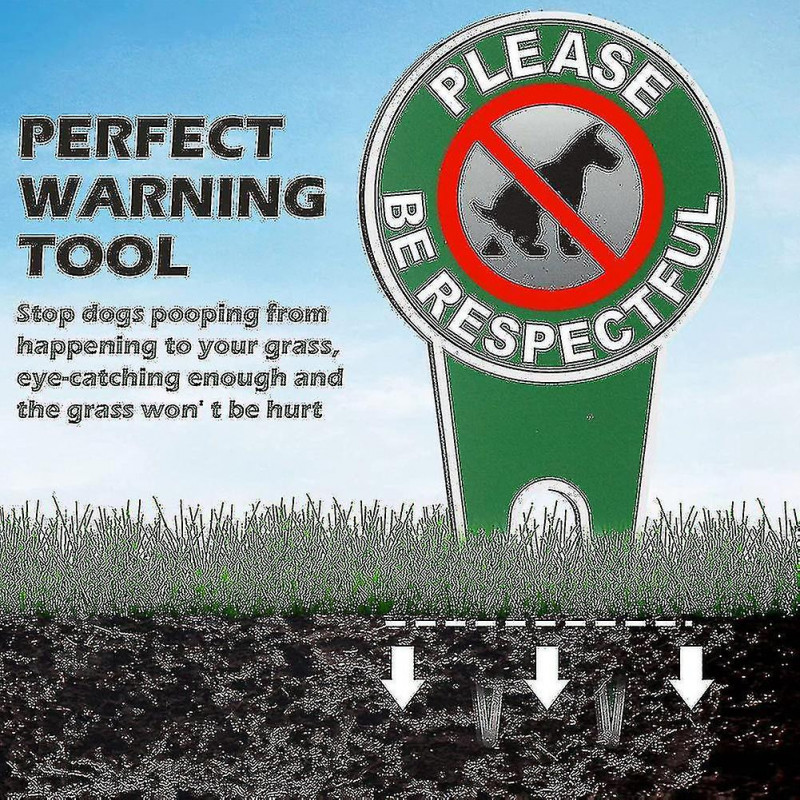 Newway 4 Pieces No Poop Dog Signs Be Respectful No Pooping Dog Lawn Signs No Dog Poop Yard Signs