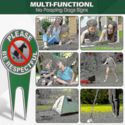 Newway 4 Pieces No Poop Dog Signs Be Respectful No Pooping Dog Lawn Signs No Dog Poop Yard Signs