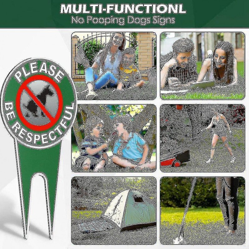 Newway 4 Pieces No Poop Dog Signs Be Respectful No Pooping Dog Lawn Signs No Dog Poop Yard Signs