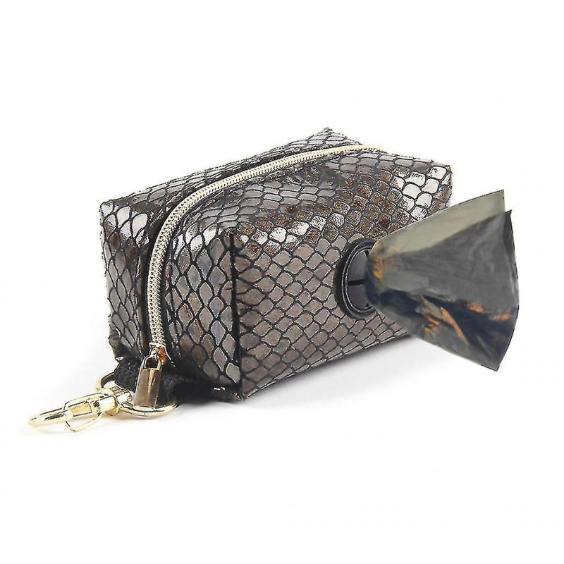 Pet Waste Bag Dispenser With Hook Snake Print Accessory For Running Wi