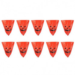 10pcs Personalized Pumpkin Pattern Waste Bags Garden Fallen Leaves Litter Bags