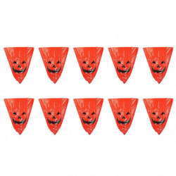 10pcs Personalized Pumpkin Pattern Waste Bags Garden Fallen Leaves Litter Bags