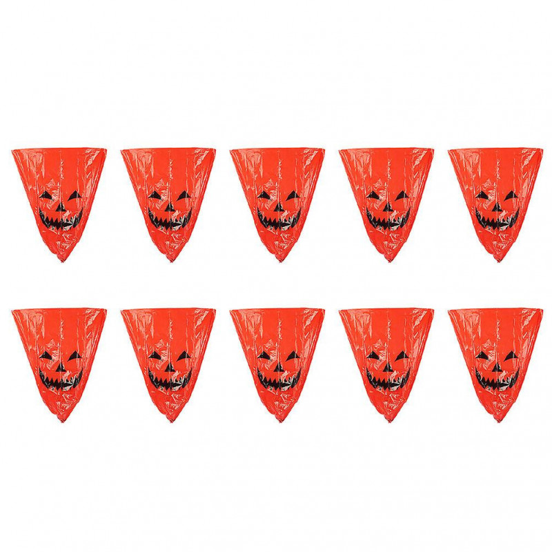 10pcs Personalized Pumpkin Pattern Waste Bags Garden Fallen Leaves Litter Bags
