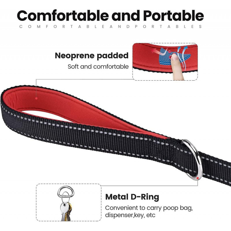 Heytea 4ft Heavy Duty Dog Leash avec 2 poignées rembourrées confortables pour la marche Crochets à pression [...]