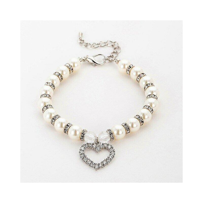 Love Pendant Pearl Necklace Pet Puppy Piggy Pet Accessories Pets Dog Cats Collar