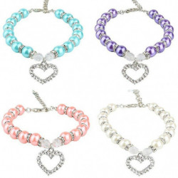 Love Pendant Pearl Necklace Pet Puppy Piggy Pet Accessories Pets Dog Cats Collar