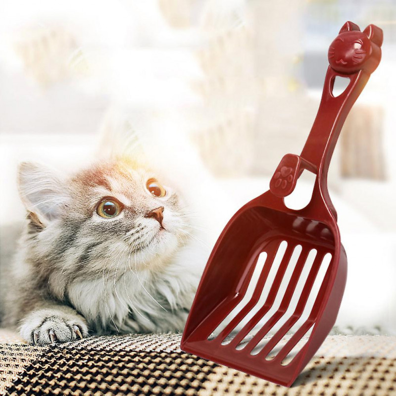 Cute Cat Head Hollow Litter Shovel Dog Waste Scooper Pet Cleaning Supply Tool
