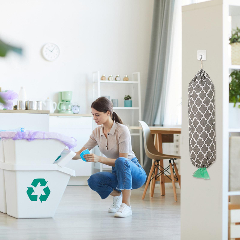 2pcs Bag Holders Wall Bag Organizers Large Grocery Bag Storage Dispensers with Hooks