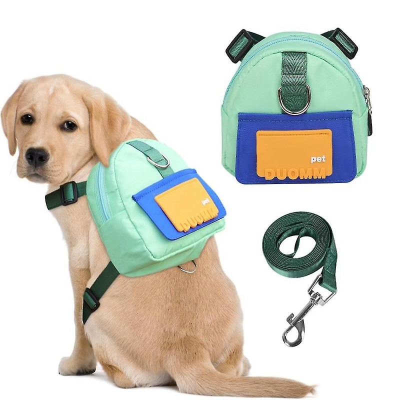 Dog Backpack Harness with Leash,Pet Puppy Backpacks Dog Poop Bag Dispenser,Adjustable Pets Self Carrier Bag Blue Dog Backpack Harness with Leash,Pet Puppy Backpacks Dog Poop Bag Dispenser,Adjustable Pets Self Carrier Bag Blue