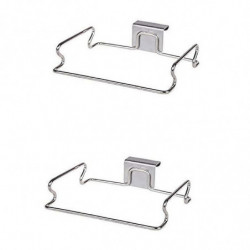 2 Packs Stainless Steel Trash Bag Holder for Kitchen Cabinets Doors and Cupboards Portable Garbage