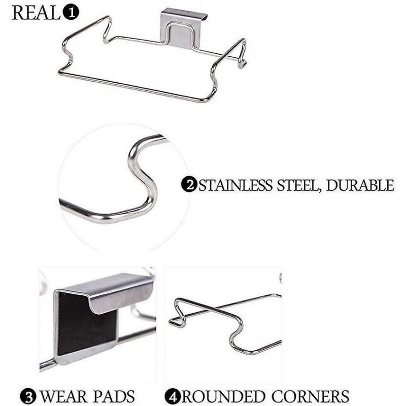 2 Packs Stainless Steel Trash Bag Holder for Kitchen Cabinets Doors and Cupboards Portable Garbage