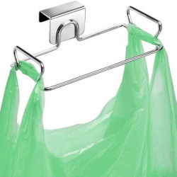 2 Packs Stainless Steel Trash Bag Holder for Kitchen Cabinets Doors and Cupboards Portable Garbage