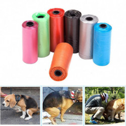 2 x 4Rolls/60Pcs Dog Bags Solid Color Leak-proof Eco-friendly Pet Waste Bags for Home