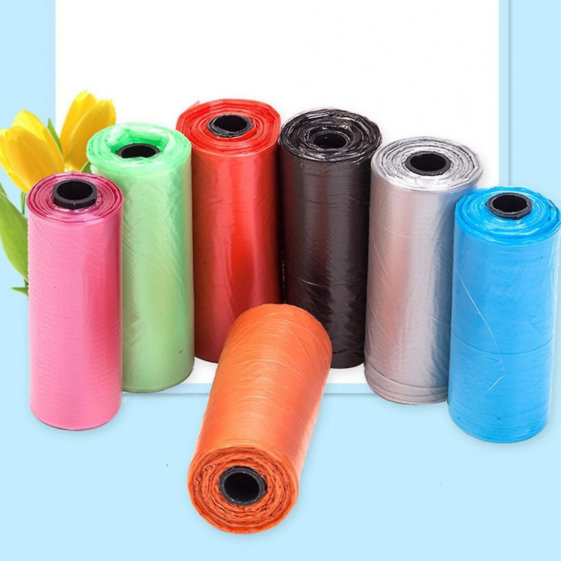 2 x 4Rolls/60Pcs Dog Bags Solid Color Leak-proof Eco-friendly Pet Waste Bags for Home