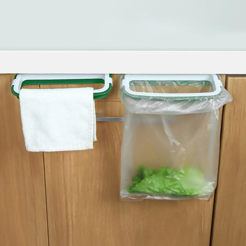 2 x Trash Bag Hanger Convenient Saving Space Plastic Hanging Storage Garbage Bag Holder for Kitchen