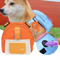 Cartoon Puppy Backpacks with Poop Bag Dispenser Portable Self Carrier Backpacks for Small Medium Dogs