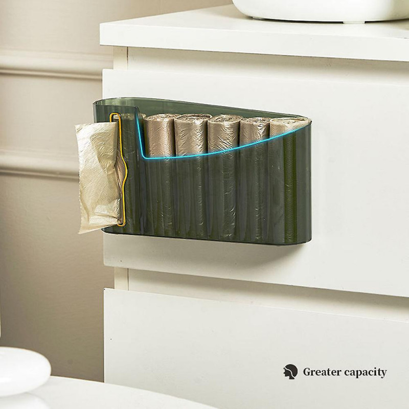 Plastic Garbage Bag Storage Case Space Saving Trash Bag Holder for Kitchen