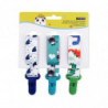 3pcs Cartoon Baby Pacifiers Leashes Holder Portable