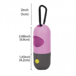 Distributeur de sac à crottes pour chiens avec lampe de poche LED intégrée et clip en métal