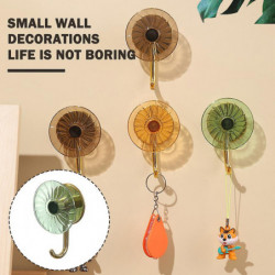 2-in-1 Wall Hook with Sunflower Shape Durable Hole-Free Install Bag Holder for Bedroom Home