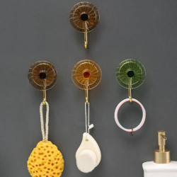 2-in-1 Wall Hook with Sunflower Shape Durable Hole-Free Install Bag Holder for Bedroom Home