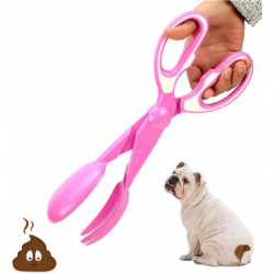 Pet Poop Tongs Scissors,pink