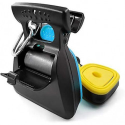 LINJOU Foldable Portable Pet Pooper Scooper with Bag Dispenser and Bags, Poop Scoop Set,yellow