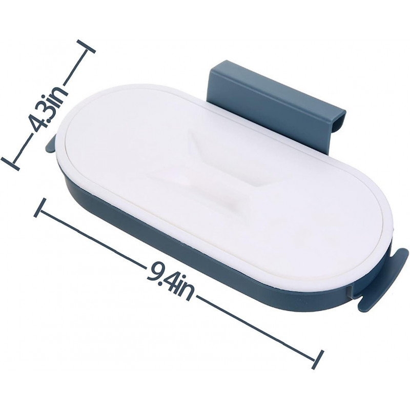 LINJOU Set of 2 Trash Bag Holder Rack, Hanging Organizer Garbage Bag Holder Blue and Pink