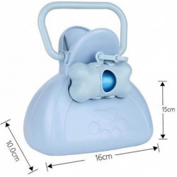 Pet Pooper Scooper, Portable Dog Poop Scooper Sanitary Dog Waste Pick Up With Bag Dispenser,blue