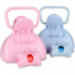 Pet Pooper Scooper, Portable Dog Poop Scooper Sanitary Dog Waste Pick Up With Bag Dispenser,blue