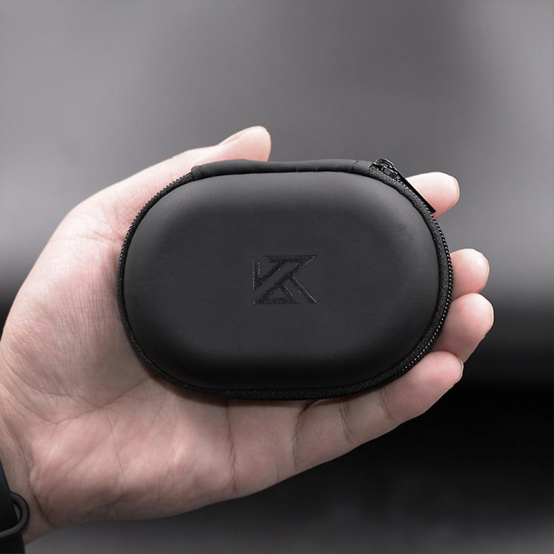 Kz Earphones Case Pu Leather Oval Shape Storage Box Bag Holder With