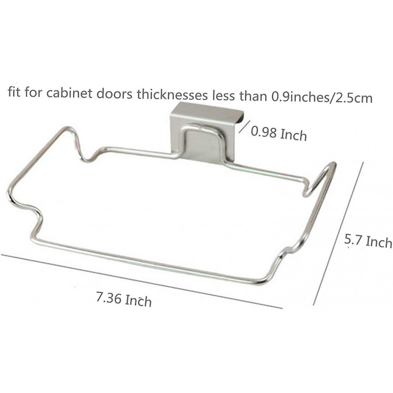 LINJOU Stainless Steel Hanging Garbage Bags Storage Organizer Rack Stainless Steel Trash Bag Holder