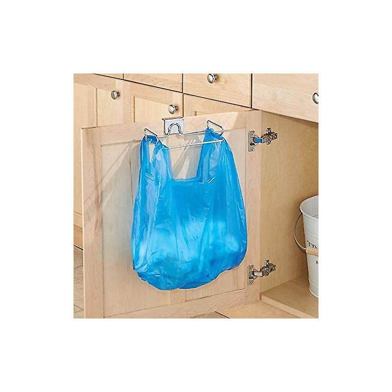 LINJOU Stainless Steel Hanging Garbage Bags Storage Organizer Rack Stainless Steel Trash Bag Holder