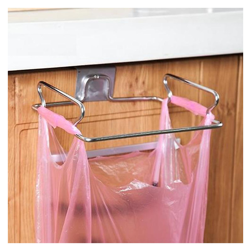 LINJOU Stainless Steel Hanging Garbage Bags Storage Organizer Rack Stainless Steel Trash Bag Holder